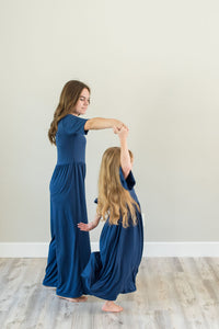 Navy Blue Maxi Dress for girls