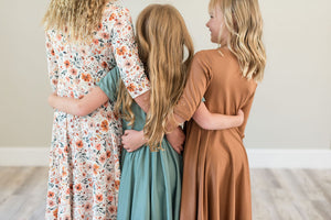 Rust Fall Floral Twirl dress