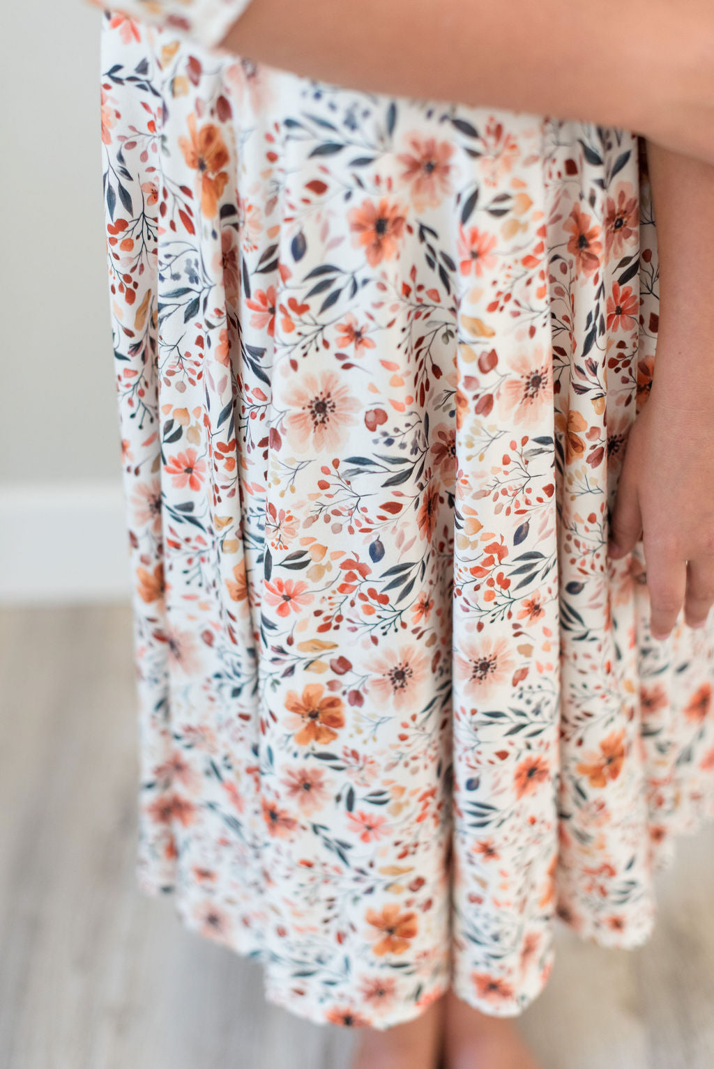 Rust Fall Floral Twirl dress