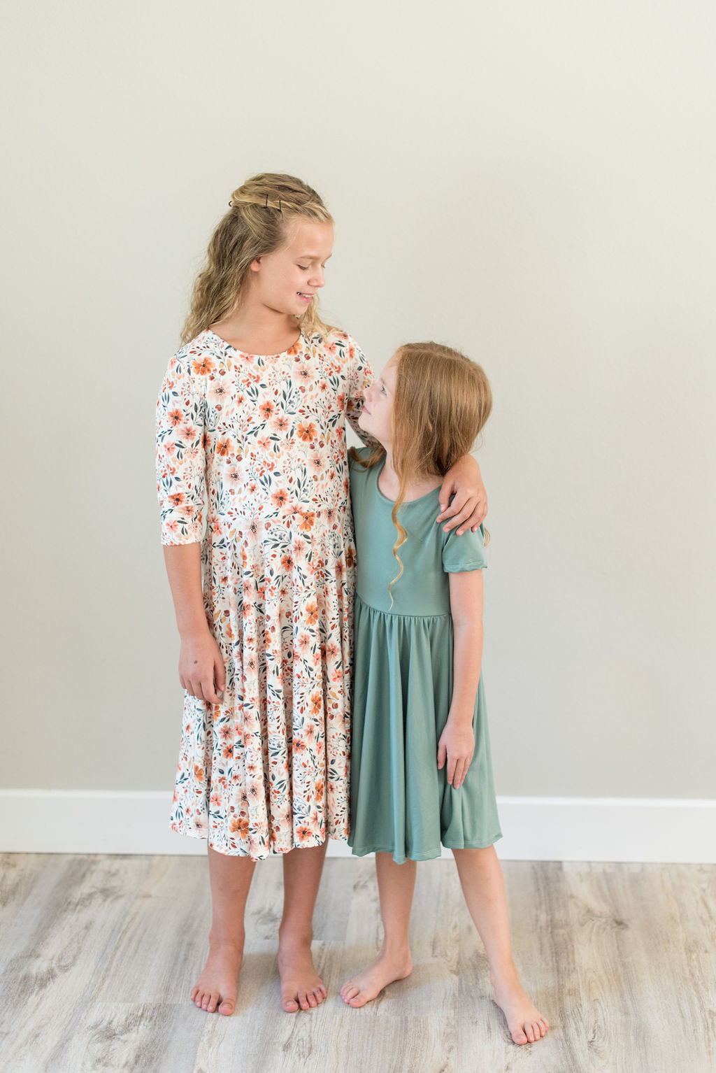 Rust Fall Floral Twirl dress