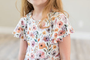 Purple Watercolor Floral Twirl Dress