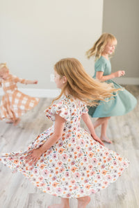 Purple Watercolor Floral Twirl Dress
