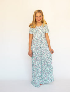 BLUE AND PINK MAXI DRESS